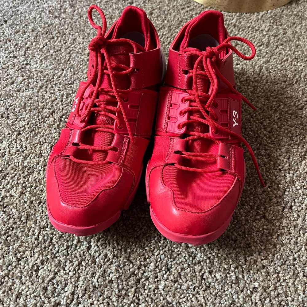 Y-3 by Yohji Yamamoto KANJA Women's Sneakers Red Stretch Fibers Leather